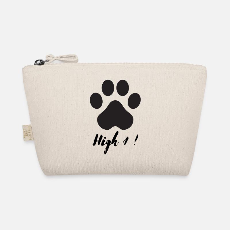 High 4 - cool cute paw dog cat /black Organic Pouch