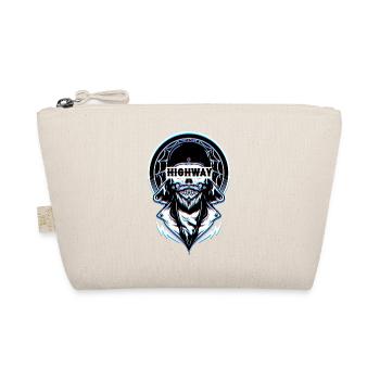 Aesthetic Biker Highway Glitch Design - Organic Pouch - nature - Front