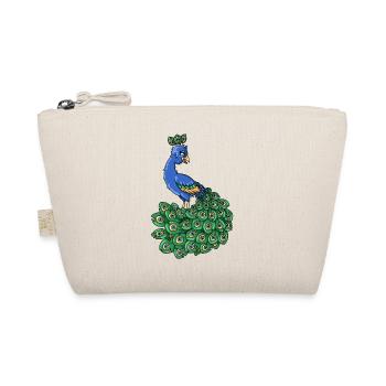 Pretty Peacock Blue Bird Animal Cartoon - Organic Pouch - nature - Front