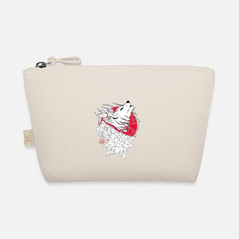 Wolf, iris and peony from Japan Organic Pouch