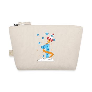 1st Birthday Baby Child Rocket - Organic Pouch - nature - Front