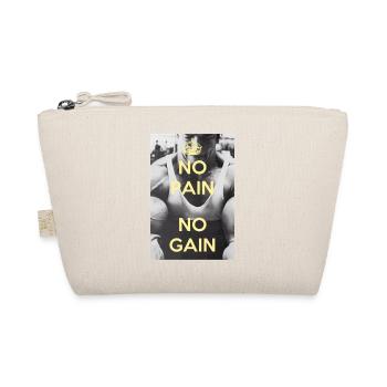 No Pain No Gain tshirt Kleidung Geschenk Gym - Bio-Täschchen - Natur - Vorne