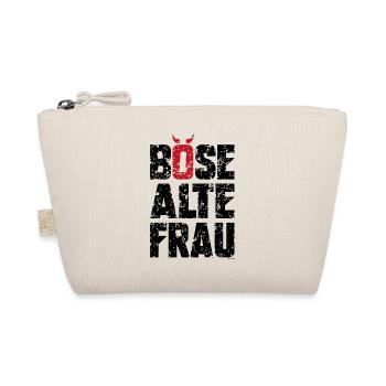 Böse alte Frau (Schwarz) - Bio-Täschchen - Natur - Vorne