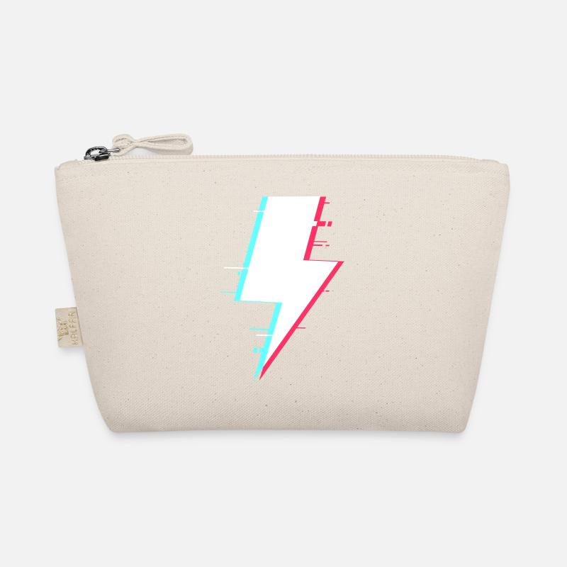 Lightning Style Retro Digital Lightning - Organic Pouch - nature