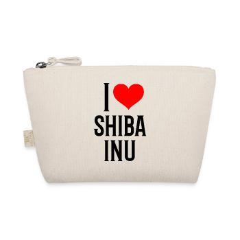 i heart shiba inu - j'aime mon shiba inu - Trousse biologique - nature - Devant