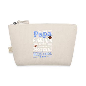 Papa rugbyman tee drole - Trousse biologique - nature - Devant