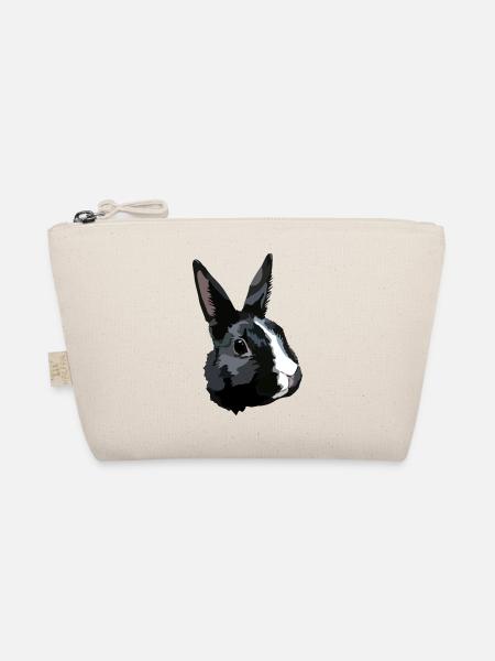 Rabbit black and white - Organic Pouch - nature - Front