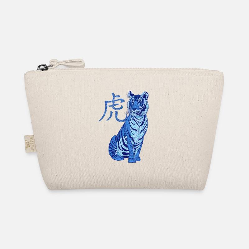 Tiger blue with Chinese character 2022 Organic Pouch