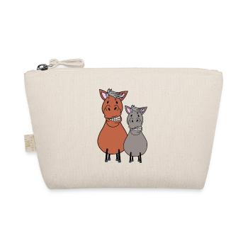 Fat Horse Pony Friends Friendship Horse Fool - Organic Pouch - nature - Front