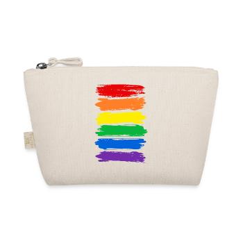 Regenbogenfahne Regenbogen Vintage Streifen LGBTQ - Bio-Täschchen - Natur - Vorne