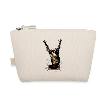 Humorous monkey with DJ gear - Organic Pouch - nature - Front