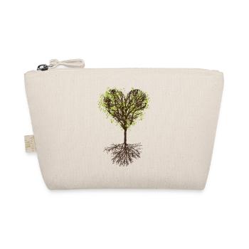 heart-shaped treetop with leaves and root - Organic Pouch - nature - Front