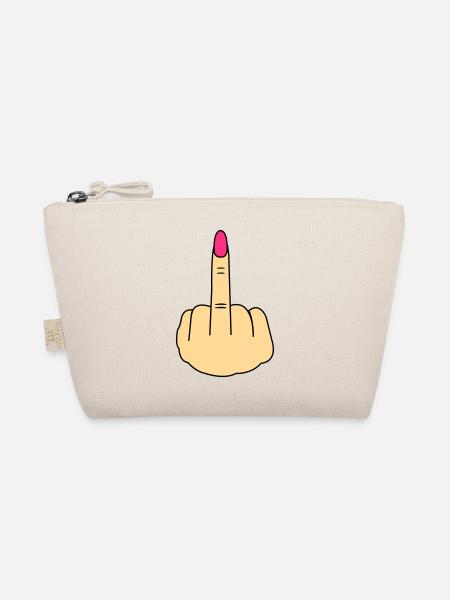 Mittelfinger Woman - Bio-Täschchen - Natur - Vorne