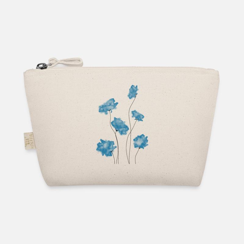 Blaue Blumen - Bio-Täschchen - Natur
