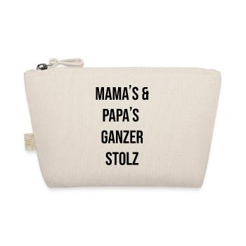mama papa Eltern stolz Kinder babys Schrift - Bio-Täschchen - Natur - Vorne