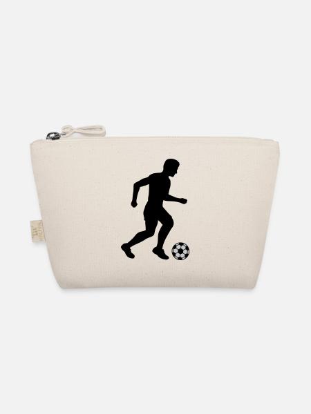 Silhouette Footballer Sport Design - Organic Pouch - nature - Front