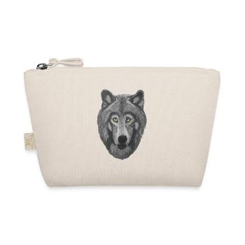 Wolf Wolfskopf mit grauem Pelz und gelben Augen - Bio-Täschchen - Natur - Vorne