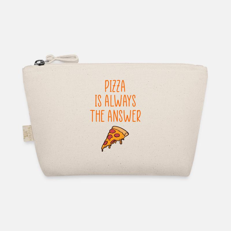Pizza immer die Antwort Logo Bio-Täschchen