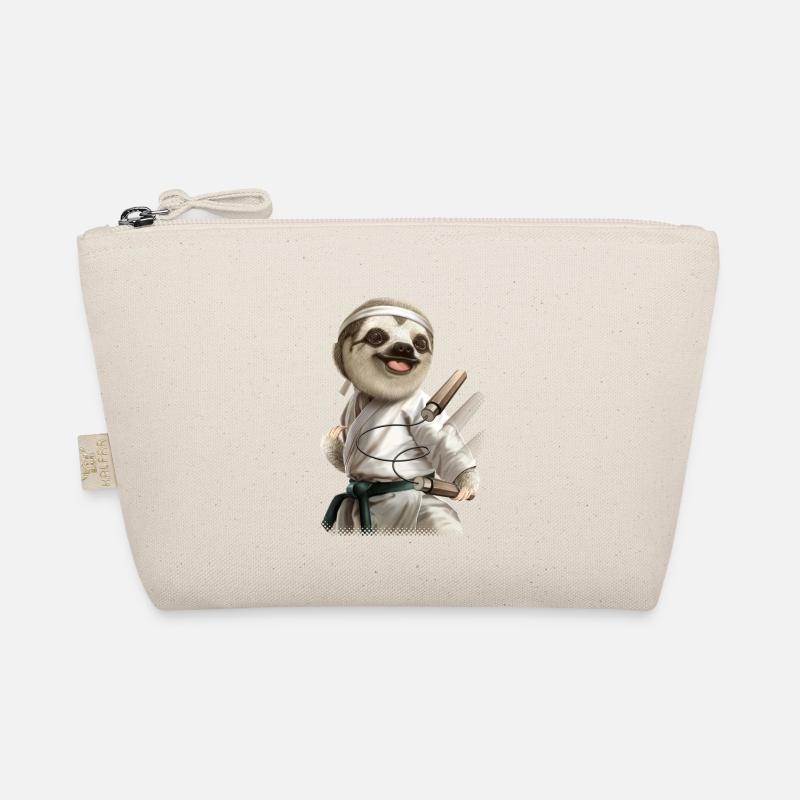 KARATE SLOTH2 Kopie - Bio-Täschchen - Natur
