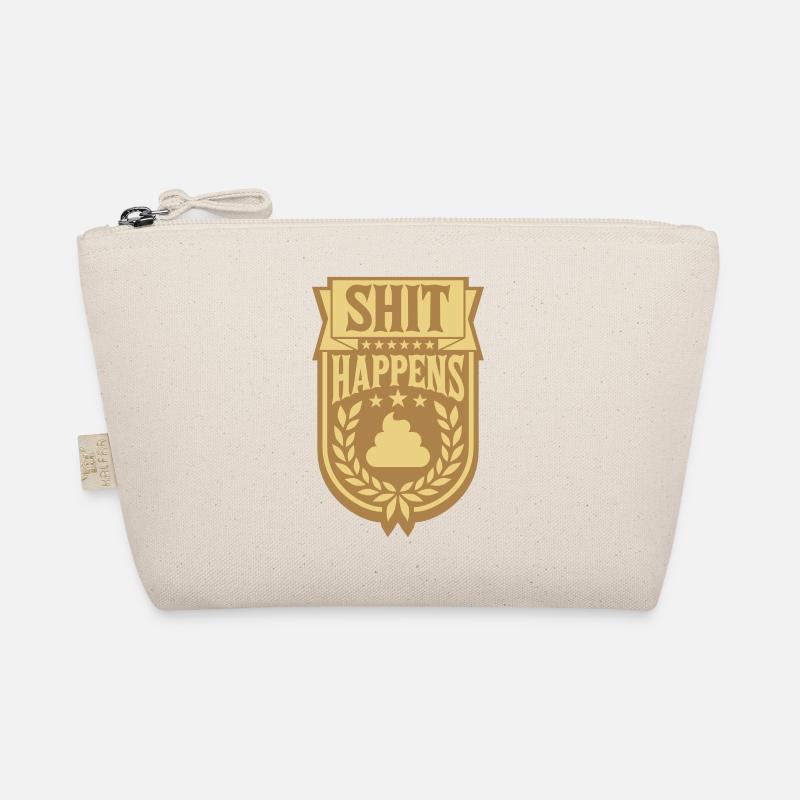 Saying Shit happens laurel wreath Organic Pouch