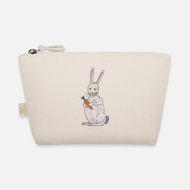 cute rabbit rabbit with carrot Organic Pouch