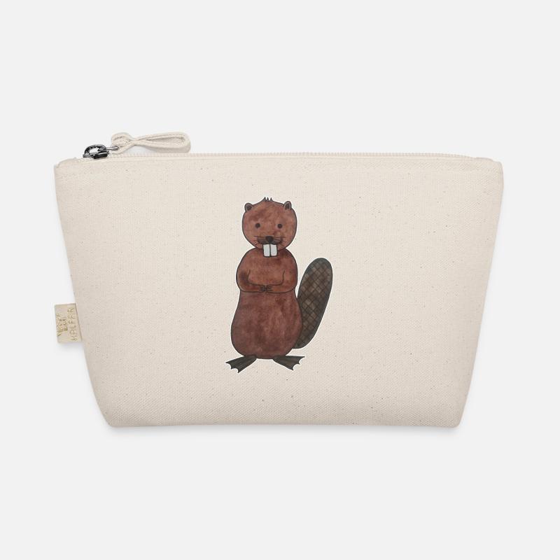 Castor mignon rongeur kawaii avec des contours blancs Trousse biologique