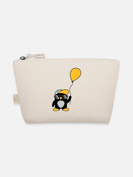 Luftballon cooler Pinguin Mütze - Bio-Täschchen - Natur