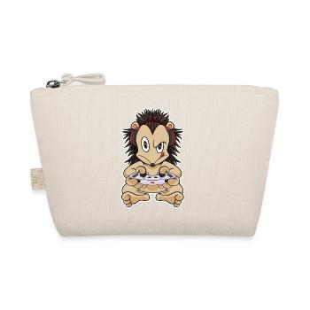 Hedgehog With Gaming Controller I Funny Gaming I - Organic Pouch - nature - Front