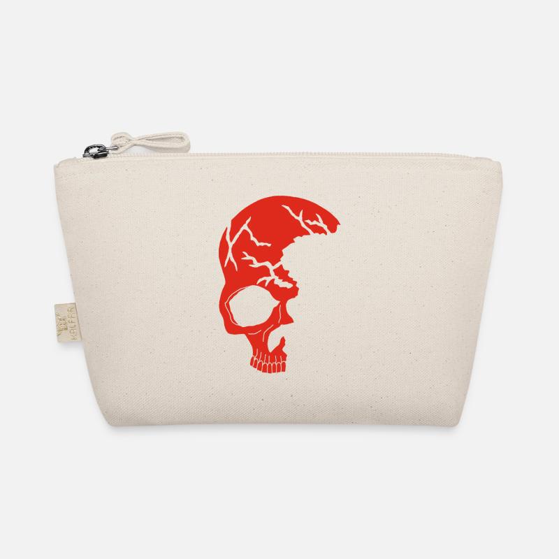 Red half-skull Organic Pouch