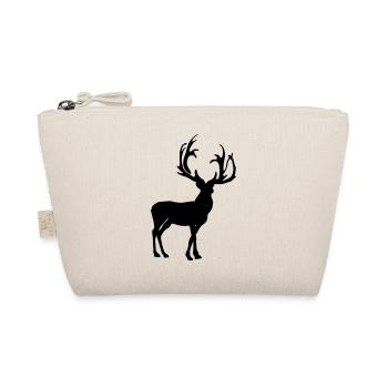 Hirsch Silhouette Vektor Geschenkidee - Bio-Täschchen - Natur - Vorne