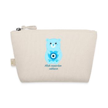 Evil Eye Protective Bear - Organic Pouch - nature - Front
