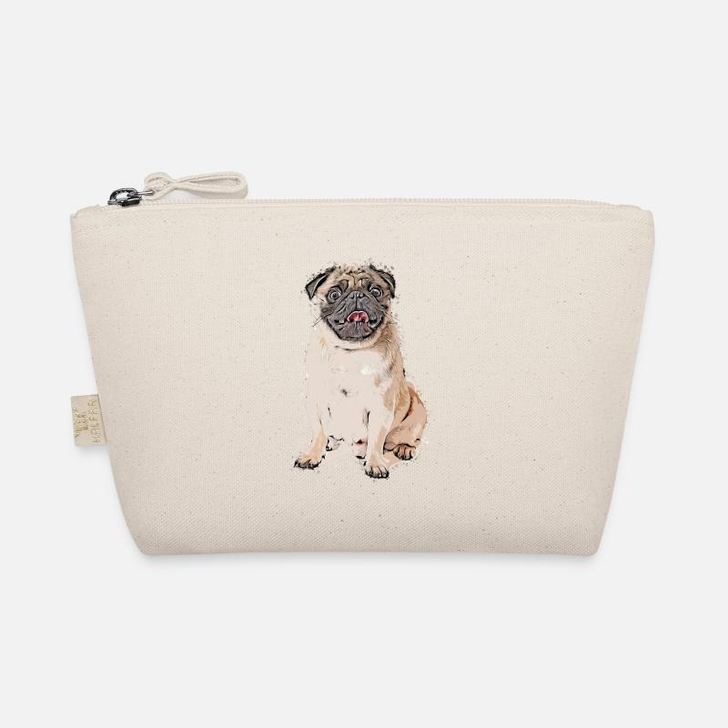 Mops Hund Haustier Tier Cartoon Comic Style - Bio-Täschchen - Natur
