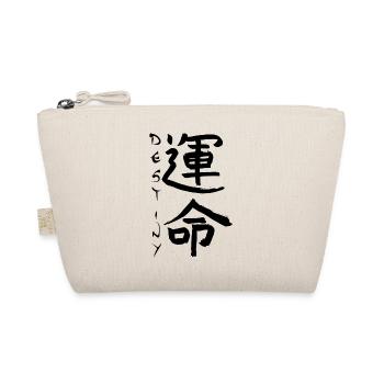 Schwarzes japanisches Kanji für das Wort Schicksal - Bio-Täschchen - Natur - Vorne