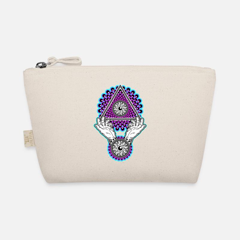 Neon Illuminati Pyramid with Hands - Black Light Organic Pouch