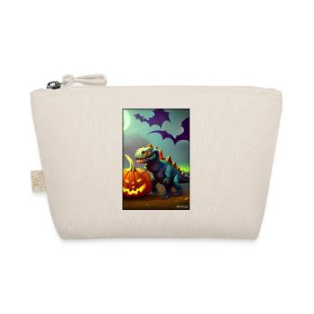 Halloween Dinosaurier Kürbis Fledermaus - Bio-Täschchen - Natur - Vorne