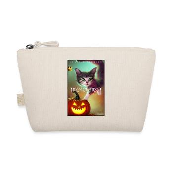 Halloween crazy cat pumpkin - Organic Pouch - nature - Front