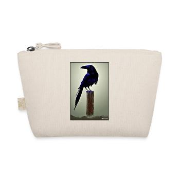 Mystical Night Blue Raven Bird - Organic Pouch - nature - Front