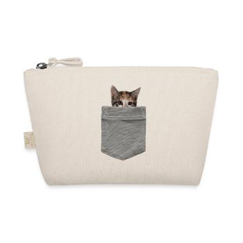Cat in his pocket - A kitten looks through - Organic Pouch - nature - Front