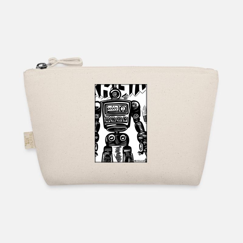 Roboter Comic Zukunft Cyborg Maschine Technik Bio-Täschchen