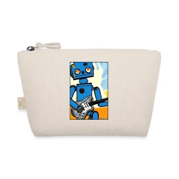Roboter Gitarre Gitarrist Zukunft Musik Comic - Bio-Täschchen - Natur - Vorne