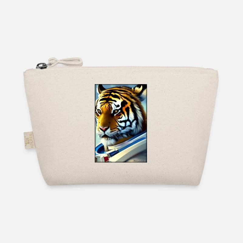 Tiger Big Cat Astronaut Future Sci-Fi Technology Organic Pouch