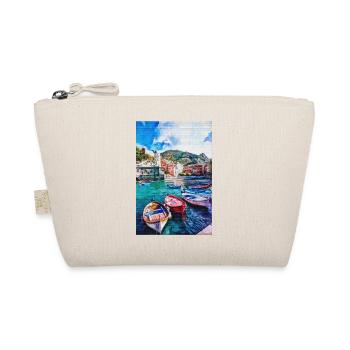 Vintage San Gimignano Siena Painting Cinque Terra - Organic Pouch - nature - Front