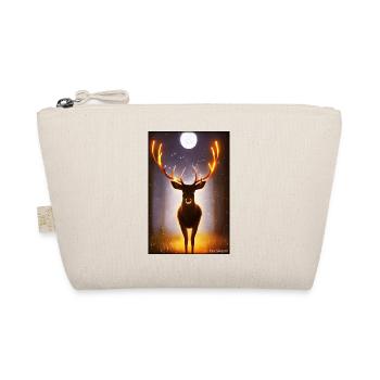 Deer Moon Moonlight Forest Winter Snow Forest Animal - Organic Pouch - nature - Front