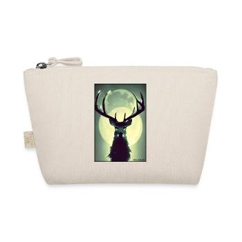 Deer Moon Moonlight Forest Winter Snow Forest Animal - Organic Pouch - nature - Front