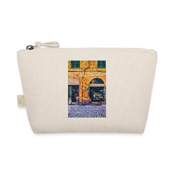 Vintage Roma Small Shops Painting Italy Lover Gift - Organic Pouch - nature - Front