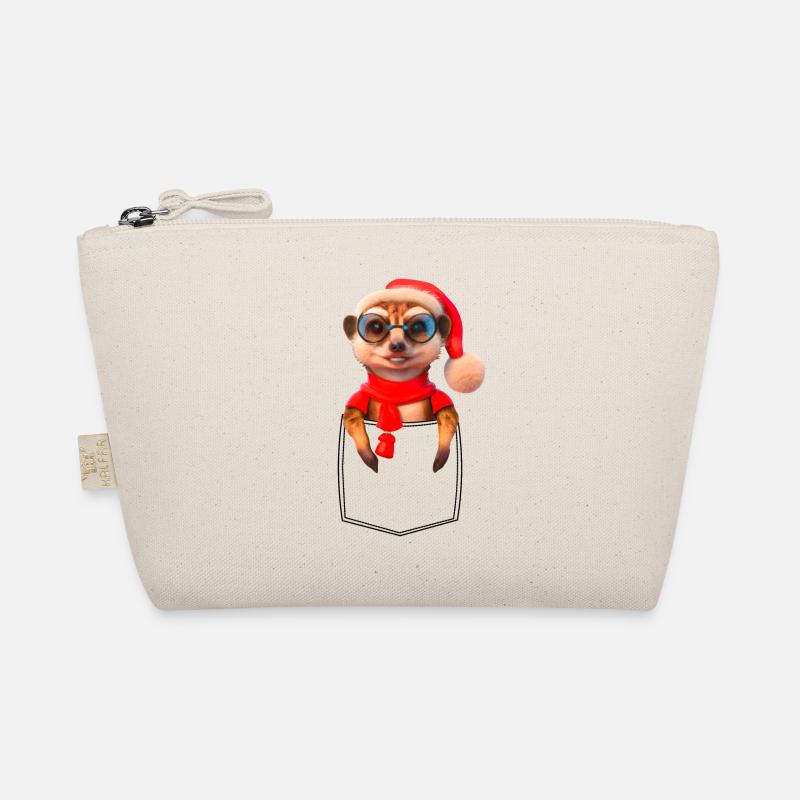 Erdmännchen X-Mas Meerkat Brusttasche Pocket Bio-Täschchen