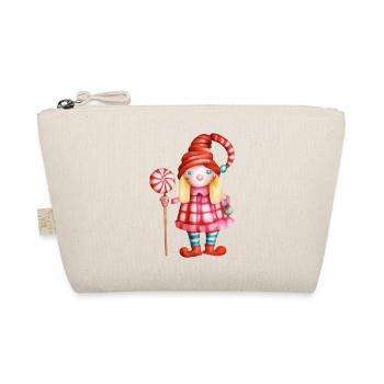 Jolie fille gnome avec sucette de Noël - Trousse biologique - nature - Devant