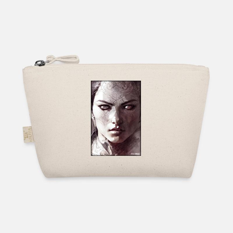 Guerrier Femme Épée Vintage Noir Blanc Trousse biologique