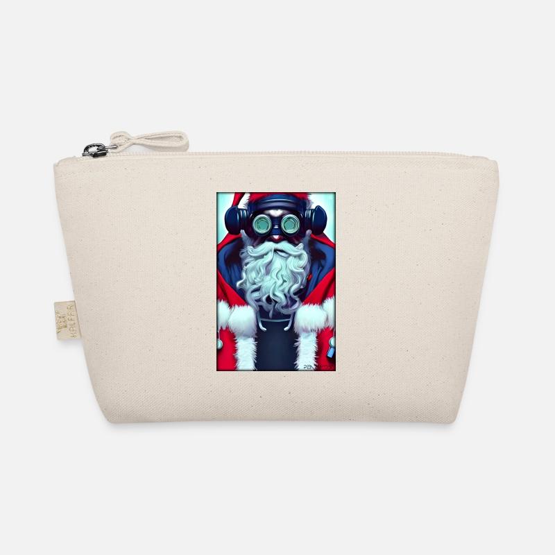 Weihnachtsmann Weihnachten Zukunft Cyber Neon Punk - Bio-Täschchen - Natur