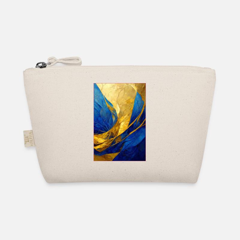 Abstract Painting in Blue and Gold - Bio-Täschchen - Natur